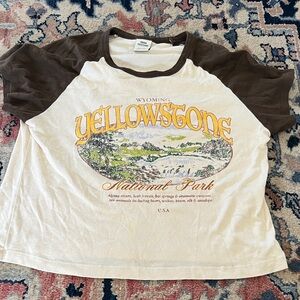 Urban Outfitters Brown and White Yellowstone  T-Shirt